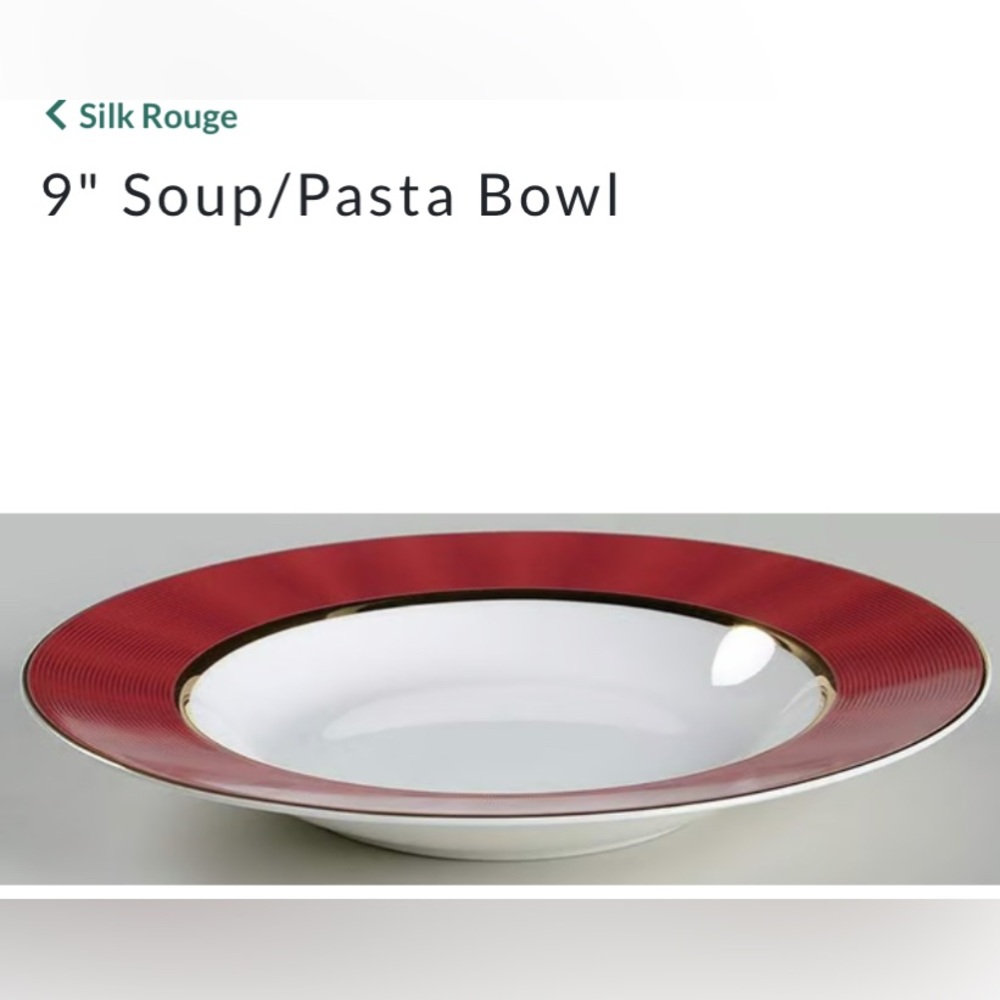 4 NWT Nikko Fine Bone China Silk Rouge Soup / Pasta Bowls